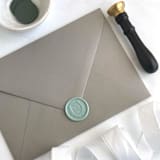 "Horseshoe Wax Seal in Sage Pack of 10" - Wax Seals in green by Abby Choi