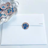 "Blue Hydrangea Wax Seal in Pink | Pack of 10" - Wax Seals in blue by Caitlin Home