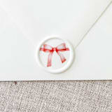 "Red Christmas Watercolor Bow wax seal sticker | Set of 10" - Wax Seals in red by Maria Ferrer G.