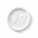 "Love Birds Wax Seal - White - Set of 25" - Wax Seals in white by Papel Custom Design