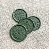 "Succulent self-adhesive wax seal stamp in olive green | Set of 10" - Wax Seals in green by Maria Ferrer G.