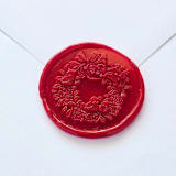"Birds & Roses Wreath- Customizable Color- Set of 25 Hand-crafted Wax Seals" - Wax Seals in multicolor by Inkspiringletters