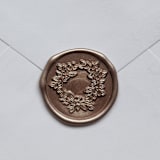 "Customizable Color Wreath Self-adhesive Wax Seals, Set of 5" - Wax Seals in gold by MC silverlinings