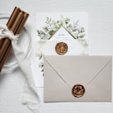 "Customizable Color Wreath Self-adhesive Wax Seals, Set of 5" - Wax Seals in gold by MC silverlinings