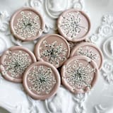 "Queen Anne's Lace Wax Seal in Pink | Pack of 10" - Wax Seals in pink by Caitlin Home