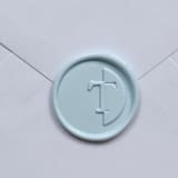 "Customizable Color "T" Monogrammed Self-adhesive Wax Seals, Set of 5" - Wax Seals in multicolorassorted-colors by MC silverlinings