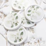 "White Magnolia Vellum Wax Seals | Set of 25" - Wax Seals in white by Clove and Cedar Design