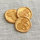 "Lemons wax seal in yellow gold | Set of 10" - Wax Seals in gold by Maria Ferrer G.
