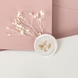 "Wax Seals with Gold Flakes & Dried Flowers, Set of 10" - Wax Seals in white by Self Stationery