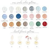 "Wax Seals with Gold Flakes & Dried Flowers, Set of 10" - Wax Seals in white by Self Stationery