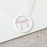 "Pink Watercolor Bow wax seal sticker | Set of 10" - Wax Seals in pink by Orchid Studio