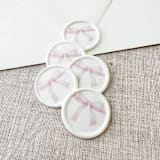 "Pink Watercolor Bow wax seal sticker | Set of 10" - Wax Seals in pink by Orchid Studio