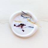 "Spring Wildflowers - White- Customizable Shape - Set of 25 Hand-crafted Wax Seals with Organic Dried Florals" - Wax Seals in white by Inkspiringletters