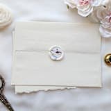 "Spring Wildflowers - White- Customizable Shape - Set of 25 Hand-crafted Wax Seals with Organic Dried Florals" - Wax Seals in white by Inkspiringletters