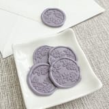 "Mauve roses wax seal stickers | Set of 10" - Wax Seals in purple by Maria Ferrer G.