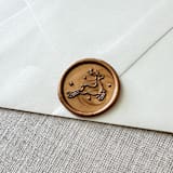 "Antique Gold Christmas reindeer wax seal sticker | Set of 10" - Wax Seals in gold by Orchid Studio