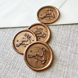 "Antique Gold Christmas reindeer wax seal sticker | Set of 10" - Wax Seals in gold by Orchid Studio