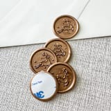 "Antique Gold Christmas reindeer wax seal sticker | Set of 10" - Wax Seals in gold by Orchid Studio