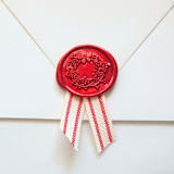"Festive Wax Seal with Striped Ribbon- Customizable- Set of 10" - Wax Seals in multicolor by Inkspiringletters