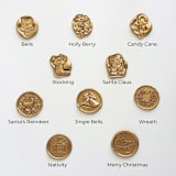 "Festive Wax Seal with Striped Ribbon- Customizable- Set of 10" - Wax Seals in multicolor by Inkspiringletters