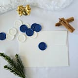 "Menorah- Blue and White- Set of 12 Hand-crafted Wax Seals" - Wax Seals in blue by Inkspiringletters