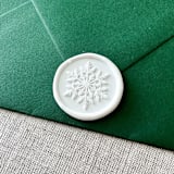 "White Christmas Snowflake wax seal sticker | Set of 10" - Wax Seals in white by Orchid Studio