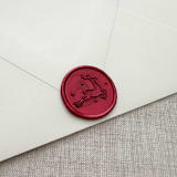 "Metallic Red Christmas Reindeer wax seal sticker | Set of 10" - Wax Seals in red by Maria Ferrer G.
