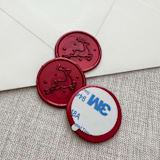 "Metallic Red Christmas Reindeer wax seal sticker | Set of 10" - Wax Seals in red by Maria Ferrer G.