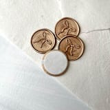 "Bow Antique Gold Wax Seal - set of 10" - Wax Seals in bronze by Honey Silks Co