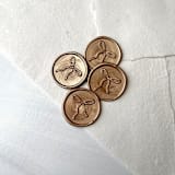 "Bow Antique Gold Wax Seal - set of 10" - Wax Seals in bronze by Honey Silks Co