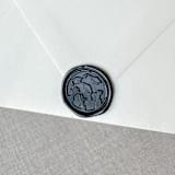 "Black graduation wax seal - Graduation cap throw | Set of 10" - Wax Seals in black by Maria Ferrer G.