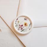 "Self-adhesive wax seal | Bright watercolor florals design - white" - Wax Seals in white by Cara Jo Knapp