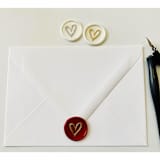 "Custom Heart Wax Seals with Gold or Silver Accent (Set of 10)" - Wax Seals in multicolorassorted-colors by Vee