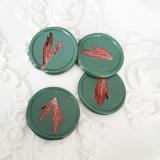 "Red Anemone Leaves Wax Seal in Green | Pack of 10" - Wax Seals in green by Caitlin Home