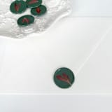 "Red Anemone Leaves Wax Seal in Green | Pack of 10" - Wax Seals in green by Caitlin Home