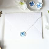 "Artisan Tile- White and Blue-Set of 25  Hand-crafted Wax Seals" - Wax Seals in white by Inkspiringletters