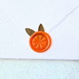 "Orange Slice- Orange Wax Seal with Dried Botanicals- Set of 25 Hand-crafted Wax Seals" - Wax Seals in orange by Inkspiringletters