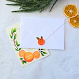 "Orange Slice- Orange Wax Seal with Dried Botanicals- Set of 25 Hand-crafted Wax Seals" - Wax Seals in orange by Inkspiringletters