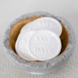 "Save The Date (Sold in Sets of 10)" - Wax Seals in white by Lindsey Cain