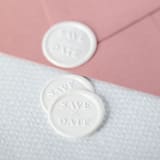 "Save The Date (Sold in Sets of 10)" - Wax Seals in white by Lindsey Cain
