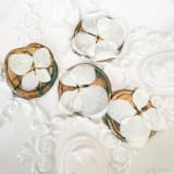 "White Hydrangea Wax Seal in Green Gold | Pack of 10" - Wax Seals in green by Caitlin Home