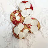 "White Hydrangea Wax Seal in Red Gold | Pack of 10" - Wax Seals in gold by Caitlin Home