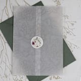"Purple and Gold Floral Vellum Wax Seals | Set of 25" - Wax Seals in purple by Clove and Cedar Design