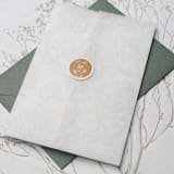 "Custom Monogram Terracotta With White Daisies Wax Seals | Set of 25" - Wax Seals in orange by Clove and Cedar Design
