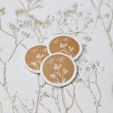 "Custom Monogram Terracotta With White Daisies Wax Seals | Set of 25" - Wax Seals in orange by Clove and Cedar Design
