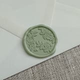 "Sage green roses wax seal stickers | Set of 10" - Wax Seals in green by Maria Ferrer G.