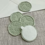 "Sage green roses wax seal stickers | Set of 10" - Wax Seals in green by Maria Ferrer G.
