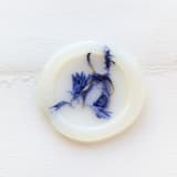 "Something Blue- Vellum- Customizable Shape- Set of 25  Hand-crafted Wax Seals with Organic Dried Florals" - Wax Seals in clear by Inkspiringletters