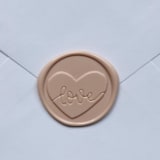 "Customizable Color Love Heart Self-adhesive Wax Seals, Set of 5" - Wax Seals in gold by MC silverlinings
