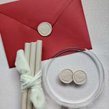 "Customizable Color Love Heart Self-adhesive Wax Seals, Set of 5" - Wax Seals in gold by MC silverlinings